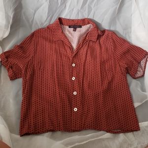 Juniors/Womens Button Up Crop Top